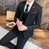 Men's Suits & Blazers Mens Business 2022 Suit Men's Three-piece Trend Korean Version Slim Casual Groom Wedding Solid ColorMen's