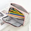 Fashion Pencil Bags Student Stationery Box Large Capacity Pen Case Simple Canvas Stationeries Bags Makeup Cosmetic Bag Coin Purse Digital Storage-Bag 1063