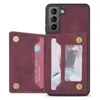 Karta kredytowa Pocket Pocket Skórzane skrzynki dla Samsung S22 Plus S21 Ultra S21FE S20 A53 A12 S20 Multifunting Shockproof pakiet Porther Portownik