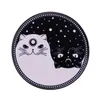 かわいい昼と夜の猫エナメピン天体陰陽黒い白い猫ブローチガラックスアニマルバッジジュエリーギフト8408227