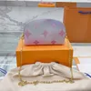 Frühling in der Stadt Frauen Shell Bag Handtaschen Brieftaschen Gradient Luxurys Designer Handtasche Klassische Blumenbeutel Goldene Ketten Reise Brieftasche Zip 22 cm mit Originalschachtel