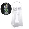 Bärbar isvinpåse Comapible Clear Cooler Packing PVC Läcksäker påsar med bärhandtag för champagne kall ölviner kylda drycker