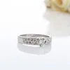 Fedi nuziali Colore oro bianco Cristalli con accento di cuore Fascia di fidanzamento per le donne Anelli Bague Anel Feminino Aneis Finger Jewelry Wynn22