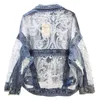 Kadın Ceketleri Moda Varış Kadın Ceket Dantel Örgü Nakış Patchwork Kot Ceket İlkbahar Yaz Gevşek Delik Harajuku Giysileri SL429Women'