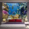 Tapeçaria peixe -mar de tapeçaria colorida de tapeçaria subaquática World Coral Animal Wall