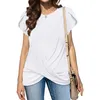RealFine Summer T Shirts 9820 Crew Neck Cotton Plain Shirts T-shirts voor Dames Maat S-XL