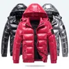 Sier Shiny Men's Winter Coat Fashion Hooded Warm Thicken Cotton vadderad jacka Män Solid Color Young Man Parkas Outwear My308 L220623