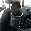 Auto -organisator Trash Bag Hangen Black opklapbare voertuig vuilnisbak BIN CYLINDRICAL VOOR Hoofdsteun