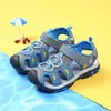 Kids Boys Sandals 고품질 위장 컷 아웃 아동 Big Girls Sandalias Childrens Canvas Flats Shoes Pinkgrayblue 220621