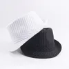 Men's Cloth Derby Trilby Hats Stripes Fedora Cap for Male or Female Solid Fabric Retro Trilbys