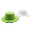 Stingy Brim Chapéus Mulheres Lã Feltro Branco Fedoras para Festa de Casamento Igreja Torta de Porco Fedora Chapéu Floppy Derby Triby Base 220517