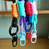 Corde de coton tissé bracelet porte-clés bricolage clé sangle lanière ornement Anti-perte chaîne de téléphone portable pour les femmes sac pendentif porte-clés