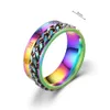 New Rotatable Rings Men Women Finger Ring Stainless Steel Designer Relieve Pressure Rotate Jewelry Gifts for Unisex