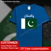 Pakistan ülke bayrağı tişört ücretsiz özel forma hayranları diy isim numarası marka pamuk tişörtleri gevşek gündelik spor tişörtleri 220616