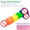 Rainbow realistiska dildo penis enorma stora dildos med sugkopp sexleksaker för kvinnlig kvinnlig onani