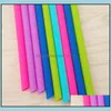 25Cm Colorf Sile St Straight Bend Drinking Eco-Friendly Reusable Sts Cleaning Brush For Home Party Bar Accessories Drop Delivery 2021 Barwar