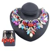 Mode Rhinestone Crystal Choker Ketting Voor Vrouwen Verklaring Kettingen Oorbel Kraag Bruiloft Sieraden Sets 10 kleuren