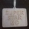 Super Hotsale Bling Iced Out Plaqué Or Full CZ Personnalisé Lettre Nom Pendentif Collier Hommes Hip Hop Bling Bijoux Cadeau avec 3mm 24 pouces Corde Chaîne