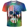 Herren T-Shirts Sommer Horror Schädel 3D-Druck T-Shirt für Männer Casual Übergroße Kurzarm Kleidung Street Hip Hop Tops T-Shirts Kleidung 6XL
