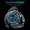 Watch Army Sports 50M Waterproof Big Dial Clock LED Light Week Display Quartz Wristwatch Digital 8052 Sport Watches Men 220524