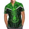 القمصان غير الرسمية للرجال وشم الوشم هاواي قميص شاطئ الصيف الأزياء قصيرة الأكمام المطبوعة 3D رجال harajuku tee الهيب هوب قطرة