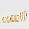 Hoop Huggie Creative Design Glad vierkante ronde dikke oorbellen voor vrouwen gouden waterdrop draad textuur oor piercing hoepels giftthoop dale22