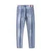 Jeans masculinos Novo estilo de verão jeans fino jeans Slim Fit Straight Motorcycle Biker Jean Jean para homem