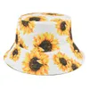 Four Seasons Female Sunflower Print Fisherman Hat Sunflowers Big Brim Fashion Simple Sun Hat CCE13937