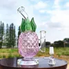 8 Inches Pink Pineapple Glass Bong Recycler Glass Water Bong Pipes Dab Rig Percolator Joint Tobacco Hookah OEM ODM 14mm Bowl US Warehouse