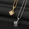 New designed dice Pendant necklace luxurious Micro inlays diamonds Men Women Hip Hop Punk Necklaces Designer jewelry High quality 09