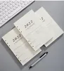 Notepads 2022 Journalagenda Plannner Notebook A5 Einfügen nach Nachfülllöcher Löcher Lose Blatt Spiralring Binder Diary Planer Innere Kern 80G Papier