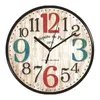 Horloges murales bois couleur horloge silencieuse sans tic-tac 9 pouces à piles ronde facile à lire pour la maison/bureau/cuisine mur