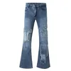 Herenjeans Heren Heren Reguliere Punk Vintage Herenzakbroek Bootcut Denim Flare Broeklengte Volledige patchbroek Heren