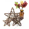 装飾的な花の花輪1pcs植物植物ドライドライスターフレーム家庭用手作りドアハンギーデコのための人工クリスマス装飾