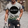 T-shirts 2022 Personlighet Sommar 3D-utskrift T-tröja för män Video Gam Aloha Mönster Andningsbara Kortärmad Trendig Casual Tshirt