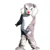 Mascot Kostym Grå katt Vuxen Fancy Dress Costume Set Reklam Halloween Födelsedaggåva