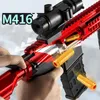 폼 다트 쉘 방출 블래스터 소총 M416 어린이 소년을위한 장난감 총 매뉴얼 촬영 발사기 생일 선물 야외 게임