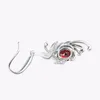 Dingle 925 Sterling Silver Birds Eardrop with Multicolor Zircon Stone