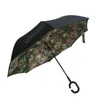 Guarda -chuva invertida à prova de vento dobrando dupla camada reversa de chuva solar guarda -sol dentro de fora do stand stand bumbershoot com alça por mar 50pcs DAS466