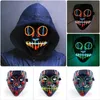 Máscaras de fiesta Colores dobles Luminous Neon EL Wire Halloween Cosplay Snake Eye Horror Lighting Up Scary Masquerade 220920