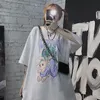 Vintage Style Streetwear Women Tops T-shirt ins harajuku plus storlek Löst tryckt topp tee punk anime skjorta tillbehör album Brandy
