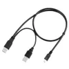 USB 2.0 male to male /mini 5pin Y PC Charger+Data SYNC Cable Cord For Iomega eGo Portable Hard Drive