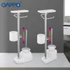 Gappo Toilettenbürstenhalter freistehende Badezimmertoilettenbürstenhalter mit Papierregalzubehör Y200407