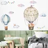 Cartoon Air Balloon Woodland Animals Nursery Wall Art Sticker Decals Wallpaper Removable Posters Kid Bedroom Home Decoration 220613