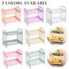 Hooks & Rails Layers Kitchen Bathroom Plastic Square Storage Organizer Shelf Rack Organiser StorageHooks