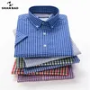 Camicia a maniche corte scozzese classica da uomo estiva Camicia di moda giovanile leggera e confortevole al 100% in cotone di alta qualità 220401