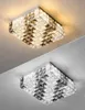 LED zilver rechthoekig vierkante kristal kroonluchters plafondlamp post modern Cleargrey kristallen slaapkamer licht warme woonkamer armatuur