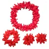 Couronnes de fleurs décoratives couronne de fleurs hawaïennes collier floral artificiel bracelet bandeau ensemble année de Noël Festival fête de mariage