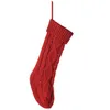 46cm Knitting Christmas Stockings Xmas Tree Decorations Solid Color Children Kids Gifts Candy Bags BBA13329