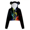 Erkek Hoodies Sweatshirtler Ayı Kulaklar kırpılmış sweatshirt Kadınlar Seksi Moda Hoodie Sportswear Trend Renk Sıçraması